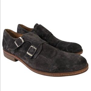 John Varvitos Men’‘s Monaco Monk Strap Oxford Shoes Sz 9.5 Suede $498